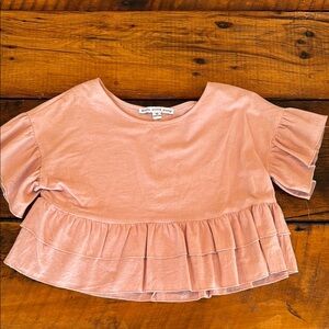 HYFVE HYFVE HYFVE dusty rose Pink Ruffle Top medium